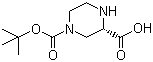 structure of CAS# 848482-93-9, (S)-4-N-Boc-哌嗪-2-甲酸