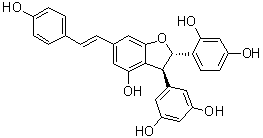 CAS # 84870-53-1, Gnetin D, [2alpha,3beta,6(E)]-4-[3-(3,5-Dihydroxyphenyl)-2,3-dihydro-4-hydroxy-6-[2-(4-hydroxyphenyl)ethenyl]-2-benzofuranyl]-1,3-benzenediol