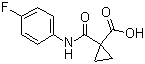 structure of CAS# 849217-48-7, 1-(4-Fluorophenylcarbamoyl)cyclopropanecarboxylic acid
