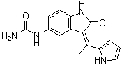 CAS 登录号：850717-64-5, 5-脲基-3-[1-(吡咯-2-基)亚乙基]吲哚啉-2-酮
