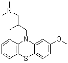 CAS # 851-68-3, (±)-Methotrimeprazine, (±)-2-Methoxy-10-[3-(dimethylamino)-2-methylpropyl]phenothiazine, (±)-Methotrimeprazine, 10-[3-(Dimethylamino)-2-methylpropyl]-2-methoxyphenothiazine, dl-Methotrimeprazine