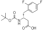 structure of CAS# 851307-12-5, (3R)-3-[(叔丁氧羰基)氨基]-4-(2,4-二氟苯基)丁酸