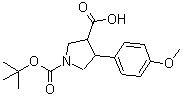 structure of CAS# 851484-94-1, 4-(4-甲氧基苯基)-1,3-吡咯烷二甲酸 1-叔丁酯