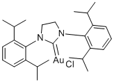 CAS # 852445-84-2, Chloro{1,3-bis[2,6-bis(1-methylethyl)phenyl]-4,5-dihydroimidazol-2-ylidene}gold(I), [1,3-bis[2,6-di(propan-2-yl)phenyl]imidazolidin-2-ylidene]-chlorogold