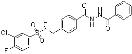 structure of CAS# 852918-02-6, 4-[[[(3-氯-4-氟苯基)磺酰基]氨基]甲基]苯甲酸 2-苯甲酰基酰肼