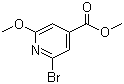 structure of CAS# 853030-09-8, 2-溴-6-甲氧基-4-吡啶羧酸甲酯