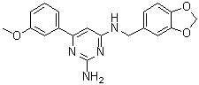 structure of CAS# 853220-52-7, 2-氨基-4-[[3,4-(亚甲二氧基)苄基]氨基]-6-(3-甲氧基苯基)嘧啶
