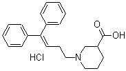 CAS # 85375-15-1, SKF 89976A, 1-(4,4-Diphenyl-3-buten-1-yl)-3-piperidinecarboxylic acid hydrochloride