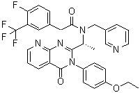 structure of CAS# 855527-92-3, N-[(1R)-1-[3-(4-Ethoxyphenyl)-3,4-dihydro-4-oxopyrido[2,3-d]pyrimidin-2-yl]ethyl]-4-fluoro-N-(3-pyridinylmethyl)-3-(trifluoromethyl)benzeneacetamide