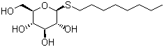 Octyl thioglucoside molecular structure (CAS 85618-21-9)