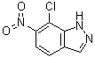 structure of CAS# 858227-32-4, 7-Chloro-6-nitro-1H-indazole