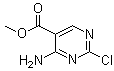 structure of CAS# 858269-13-3, 4-Amino-2-chloro-5-pyrimidinecarboxylic acid methyl ester