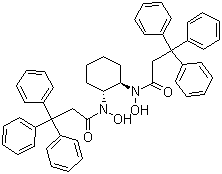 structure of CAS# 860036-29-9, (1R,2R)-N,N'-Dihydroxy-N,N'-bis(3,3,3-triphenylpropionyl)-1,2-cyclohexanediamine