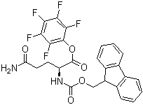 structure of CAS# 86061-00-9, N-(9-Fluorenylmethoxycarbonyl)-L-glutamine pentafluorophenyl ester
