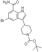 CAS 登录号：860625-18-9, 4-[7-(氨基羰基)-5-溴-1H-吲哚-3-基]-1-哌啶羧酸叔丁酯酯