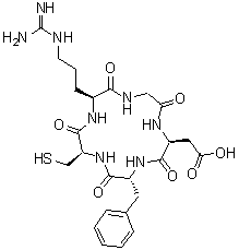 structure of CAS# 862772-11-0, 环(L-精氨酰甘氨酰-L-alpha-天冬氨酰-D-苯丙氨酰-L-半胱氨酰)