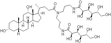 CAS # 86303-23-3, Deoxy-BigCHAP, N,N-Bis[3-(D-gluconamido)propyl]deoxycholamide, (3a,5b,12a)-N,N-Bis[3-(D-gluconoylamino)propyl]-3,12-dihydroxycholan-24-amide