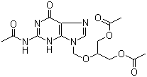 CAS 登录号：86357-14-4, 三乙酰更昔洛韦, N-[9-[[2-(乙酰氧基)-1-[(乙酰氧基)甲基]乙氧基]甲基]-6,9-二氢-6-氧代-1H-嘌呤-2-基]乙酰胺