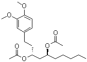 CAS # 863780-90-9, (3R,5S)-1-(3,4-Dimethoxyphenyl)-3,5-decanediol 3,5-diacetate, (3R,5S)-O-Methyl-[6]-gingerdiol diacetate