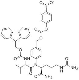 CAS # 863971-53-3, N-[(9H-fluoren-9-ylmethoxy)carbonyl]-L-valyl-N5-(aminocarbonyl)-N-[4-[[[(4-nitrophenoxy)carbonyl]oxy]methyl]phenyl]-L-Ornithinamide