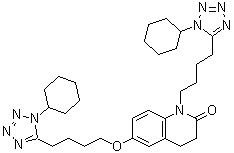 structure of CAS# 865792-18-3, 6-[4-(1-Cyclohexyl-1H-tetrazol-5-yl)butoxy]-1-[4-(1-cyclohexyl-1H-tetrazol-5-yl)butyl]-3,4-dihydro-2(1H)-quinolinone