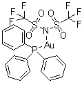 structure of CAS# 866395-16-6, (三苯基膦)金(I)双(三氟甲磺酰基)亚胺酯