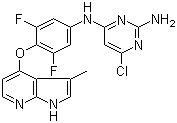 CAS # 867017-68-3, 6-Chloro-N4-[3,5-difluoro-4-[(3-methyl-1H-pyrrolo[2,3-b]pyridin-4-yl)oxy]phenyl]-2,4-pyrimidinediamine