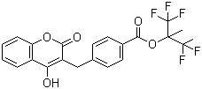 CAS 登录号：867257-26-9, 1,1,1,3,3,3-六氟-2-甲基丙烷-2-基 4-[(4-羟基-2-氧代-2H-苯并吡喃-3-yl)甲基]苯甲酸酯