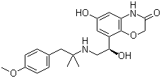 structure of CAS# 868049-49-4, 6-Hydroxy-8-[(1R)-1-hydroxy-2-[[2-(4-methoxyphenyl)-1,1-dimethylethyl]amino]ethyl]-2H-1,4-benzoxazin-3(4H)-one