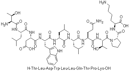 CAS 登录号：868527-35-9, L-苏氨酰-L-亮氨酰-L-alpha-天冬氨酰-L-色氨酰-L-亮氨酰-L-亮氨酰-L-谷氨酰胺酰-L-苏氨酰-L-脯氨酰-L-赖氨酸