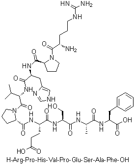 CAS 登录号：868527-37-1, L-精氨酰-L-脯氨酰-L-组氨酰-L-缬氨酰-L-脯氨酰-L-alpha-谷氨酰-L-丝氨酰-L-丙氨酰-L-苯丙氨酸