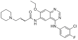 CAS # 869199-69-9, Dacomitinib Impurity C, N-(4-((3-Chloro-4-fluorophenyl)amino)-7-ethoxyquinazolin-6-yl)-4-(piperidin-1-yl)but-2-enamide