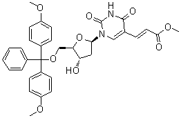 CAS # 869355-22-6, (2E)-3-[1-[5-O-[Bis(4-methoxyphenyl)phenylmethyl]-2-deoxy-beta-D-erythro-pentofuranosyl]-1,2,3,4-tetrahydro-2,4-dioxo-5-pyrimidinyl]-2-propenoic acid methyl ester
