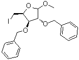 CAS # 869476-25-5, Methyl 5-deoxy-5-iodo-2,3-bis-O-(phenylmethyl)-D-xylofuranoside