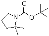 structure of CAS# 869527-80-0, 2,2-Dimethylpyrrolidine-1-carboxylic acid tert-butyl ester