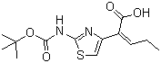 structure of CAS# 86978-24-7, (Z)-2-(2-叔丁氧羰基氨基噻唑-4-基)-2-戊烯酸