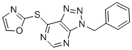 structure of CAS# 869853-70-3, 7-(2-Oxazolylthio)-3-(phenylmethyl)-3H-1,2,3-triazolo[4,5-d]pyrimidine