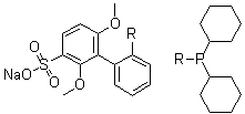 structure of CAS# 870245-75-3, 2-(二环己基膦)-2',6'-二甲氧基联苯-3'-磺酸钠