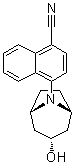 structure of CAS# 870888-46-3, 4-(3-endo-Hydroxy-8-azabicyclo[3.2.1]oct-8-yl)naphthalene-1-carbonitrile
