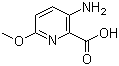 structure of CAS# 870971-19-0, 3-Amino-6-methoxypyridine-2-carboxylic acid