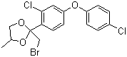 structure of CAS# 873012-43-2, 2-(Bromomethyl)-2-[2-chloro-4-(4-chlorophenoxy)phenyl]-4-methyl-1,3-dioxolane