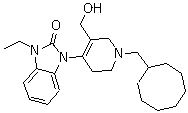 CAS # 873567-76-1, Trap 101, 1-[1-(Cyclooctylmethyl)-1,2,3,6-tetrahydro-5-(hydroxymethyl)-4-pyridinyl]-3-ethyl-1,3-dihydro-2H-benzimidazol-2-one