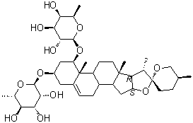 CAS # 87425-34-1, Liriopeside B, (1beta,3beta,25S)-3-[(6-Deoxy-alpha-L-mannopyranosyl)oxy]spirost-5-en-1-yl 6-deoxy-beta-D-galactopyranoside, Nolinospiroside F