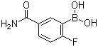 structure of CAS# 874289-39-1, 5-氨基甲酰基-2-氟苯硼酸