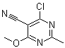 structure of CAS# 875233-60-6, 4-Chloro-6-methoxy-2-methyl-5-pyrimidinecarbonitrile
