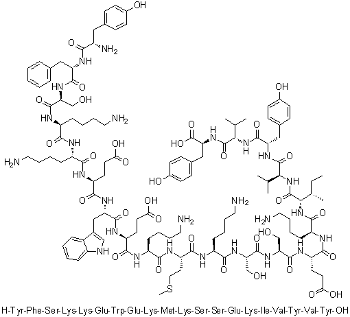 CAS # 877380-06-8, L-Tyrosyl-L-phenylalanyl-L-seryl-L-lysyl-L-lysyl-L-alpha-glutamyl-L-tryptophyl-L-alpha-glutamyl-L-lysyl-L-methionyl-L-lysyl-L-seryl-L-seryl-L-alpha-glutamyl-L-lysyl-L-isoleucyl-L-valyl-L-tyrosyl-L-valyl-L-tyrosine