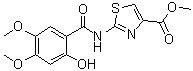 CAS # 877997-99-4, 2-[(2-Hydroxy-4,5-dimethoxybenzoyl)amino]-4-thiazolecarboxylic acid methyl ester