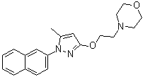 structure of CAS# 878141-96-9, 4-[2-[[5-Methyl-1-(2-naphthalenyl)-1H-pyrazol-3-yl]oxy]ethyl]morpholine