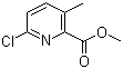 structure of CAS# 878207-92-2, 6-Chloro-3-methyl-2-pyridinecarboxylic acid methyl ester