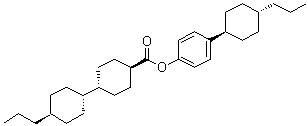 structure of CAS# 88038-92-0, (trans,trans)-4'-Propyl-[1,1'-bicyclohexyl]-4-carboxylic acid 4-(trans-4-propylcyclohexyl)phenyl ester